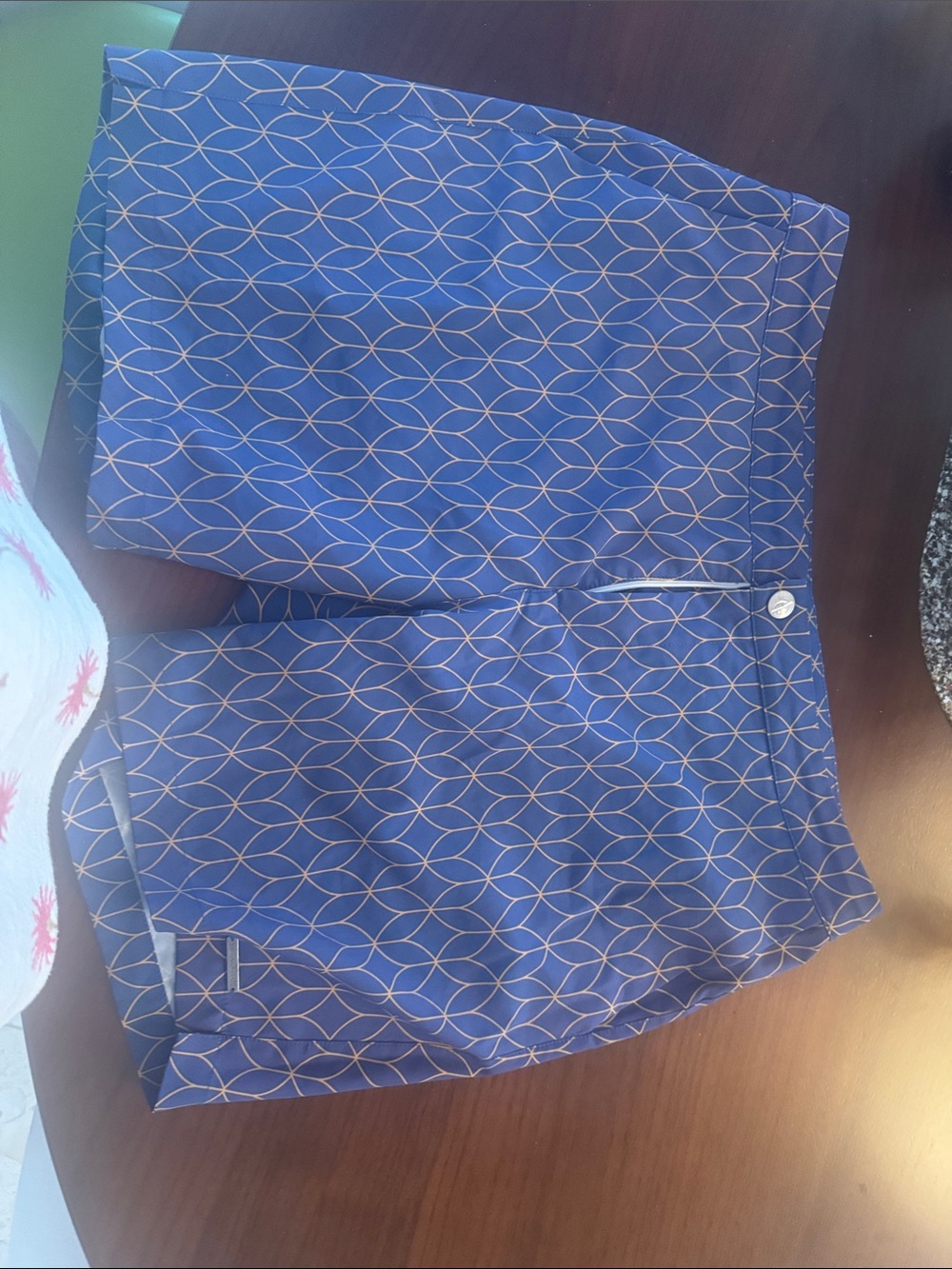 Men's Blue Geo Print Swim Trunks